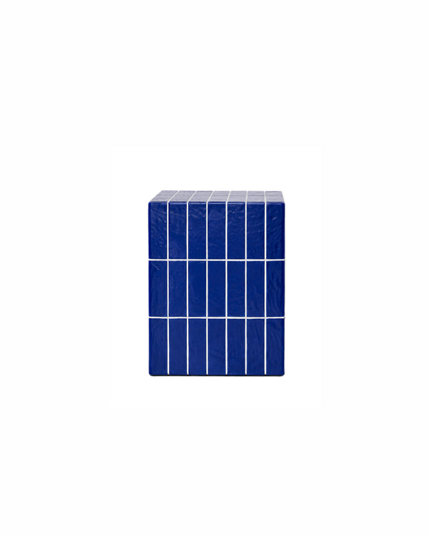 XIWO Blue Tile Mosaic Cube Side Table