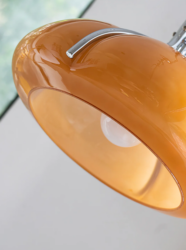 Orbix Bauhaus Amber Glass Dome Pendant Ligh
