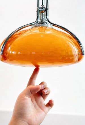Orbix Bauhaus Amber Glass Dome Pendant Ligh