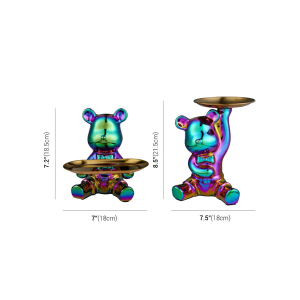 Multi Function Electroplating Bear Doll Shelf Piggy Bank