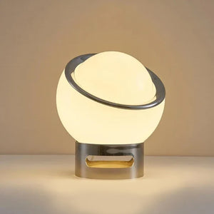 Retro Glass Stone Ball Metal Stand Table Lamp