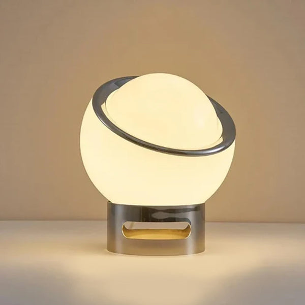 Retro Glass Stone Ball Metal Stand Table Lamp