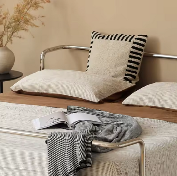 Studio Lima Stainless Steel Industrial Horizontal Beam Bed Frame