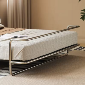 Studio Lima Stainless Steel Industrial Horizontal Beam Bed Frame