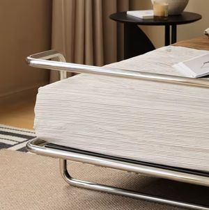 Studio Lima Stainless Steel Industrial Horizontal Beam Bed Frame