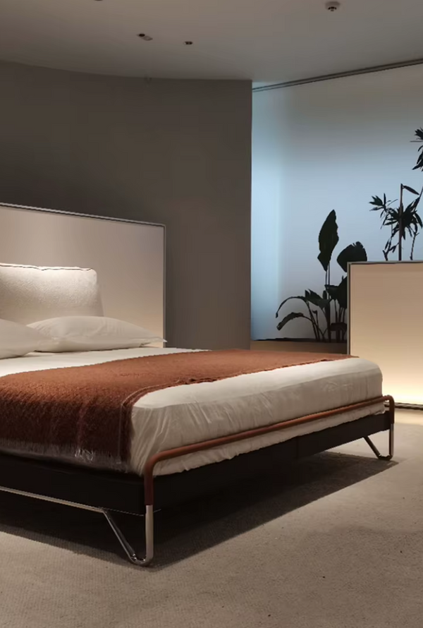 Gainsville Saddle Leather Platform Bed