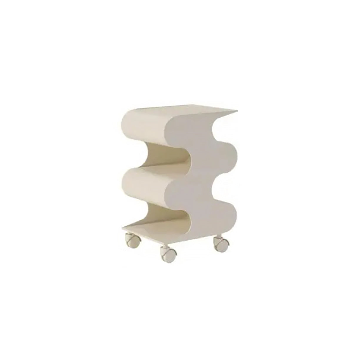 Modü Wavy 3-Tier Rolling Cart Side Table