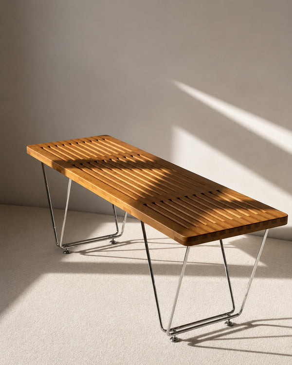 do-ma Scandinavian Pine Wood Slat Bench