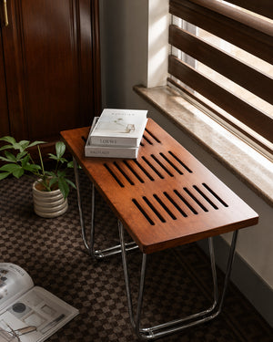 do-ma Scandinavian Pine Wood Slat Bench