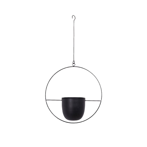 Hängender Blumentopf aus Metall mit schwingender Kette