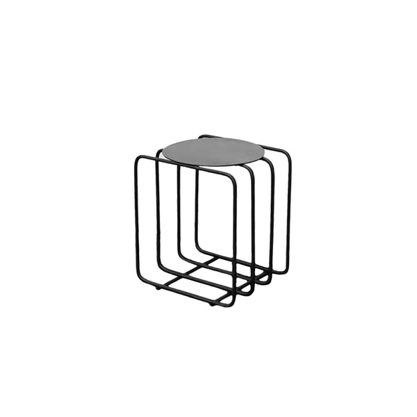 Modü Wire Frame Round Metal Side Table Rack