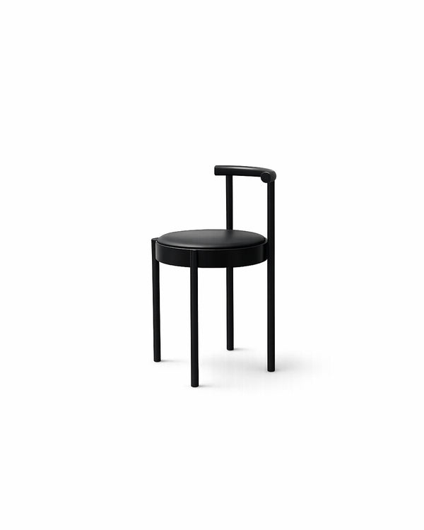 Mid-Century Modern Metal Leg Color Round Chair