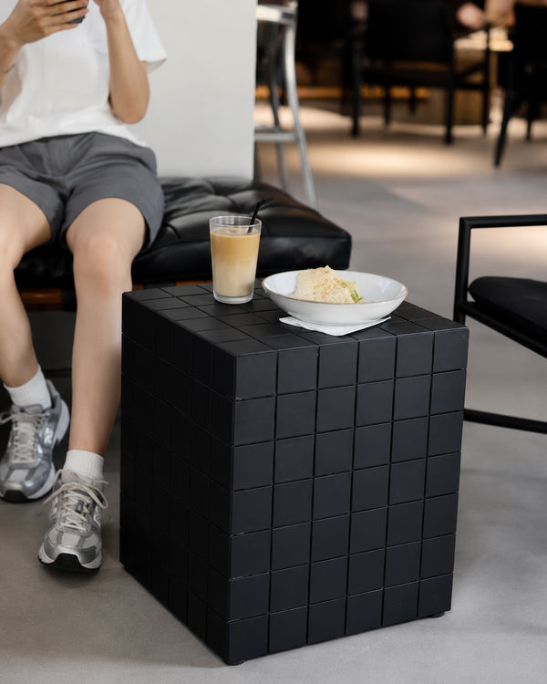 XIWO Metallic Tile Mosaic Cube Side Table