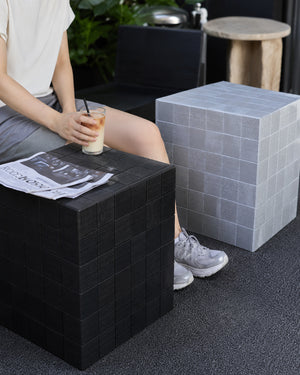 XIWO Metallic Tile Mosaic Cube Side Table