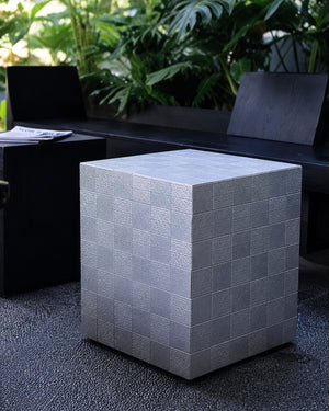 XIWO Metallic Tile Mosaic Cube Side Table