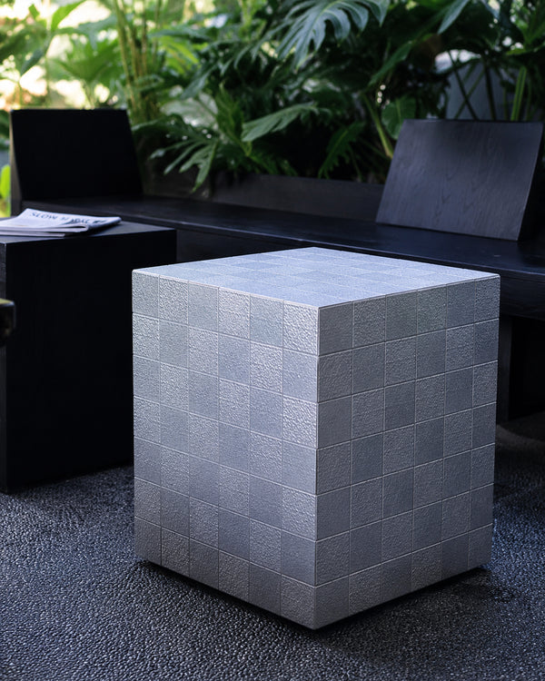 XIWO Metallic Tile Mosaic Cube Side Table