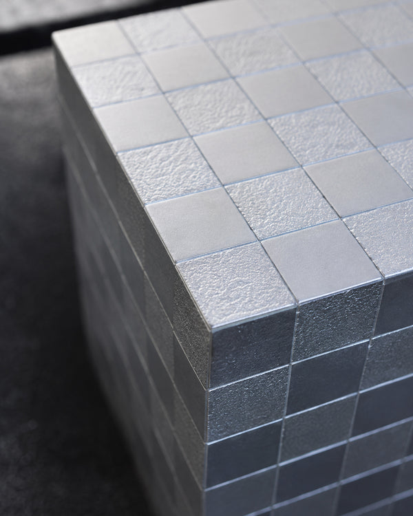 XIWO Metallic Tile Mosaic Cube Side Table