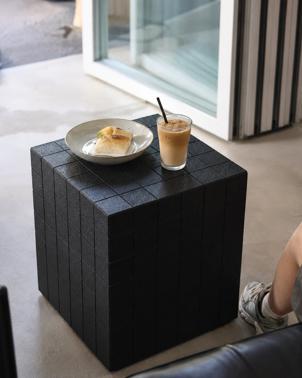 XIWO Metallic Tile Mosaic Cube Side Table