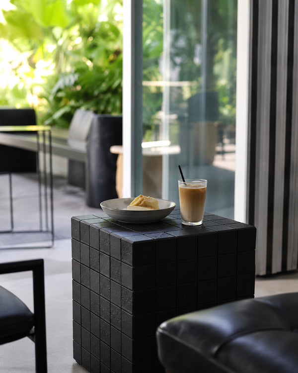XIWO Metallic Tile Mosaic Cube Side Table