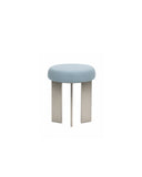 UOSU Linen-Top Stainless Steel Leg Accent Stool