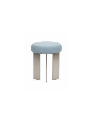 UOSU Linen-Top Stainless Steel Leg Accent Stool