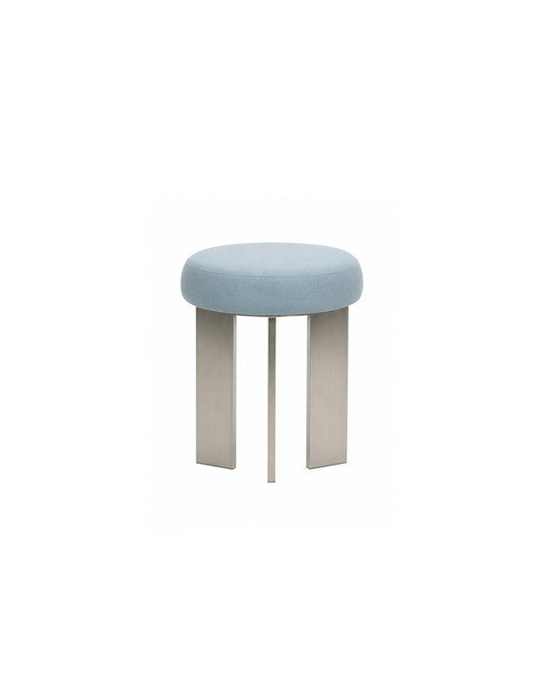 UOSU Linen-Top Stainless Steel Leg Accent Stool