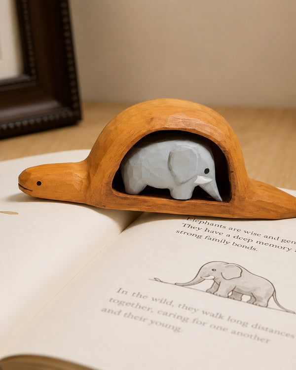 Little Prince Boa & Elephant Wood Carving