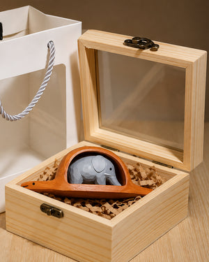 Little Prince Boa & Elephant Wood Carving