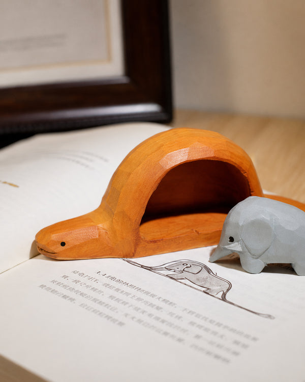 Little Prince Boa & Elephant Wood Carving