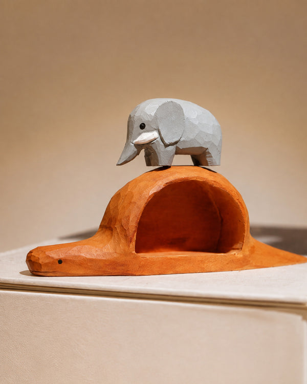 Little Prince Boa & Elephant Wood Carving