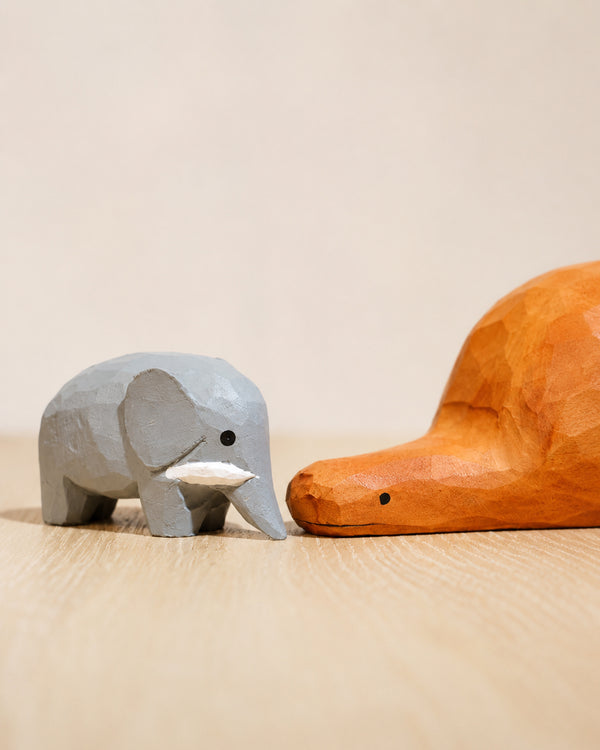 Little Prince Boa & Elephant Wood Carving