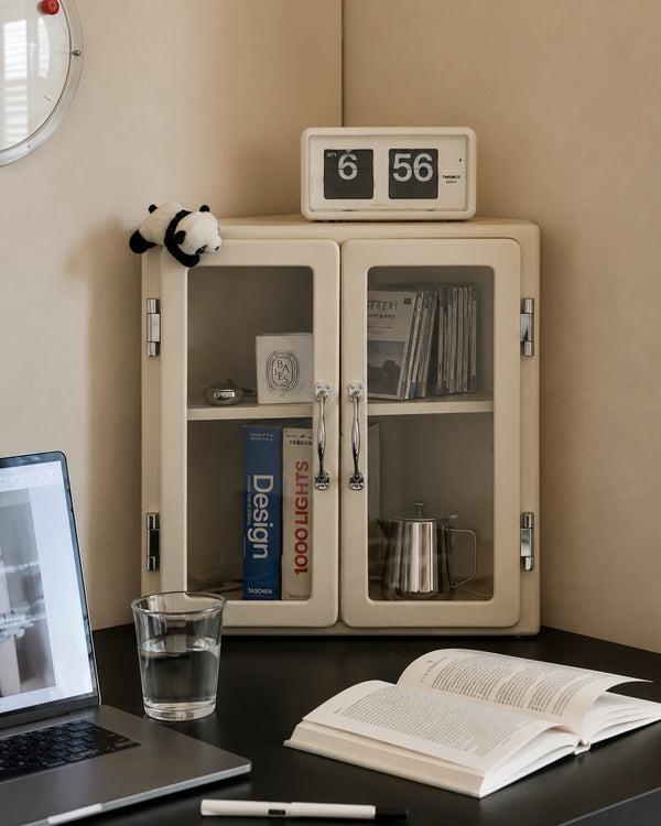 Metal MCM Vitrine Corner Mini Cabinet
