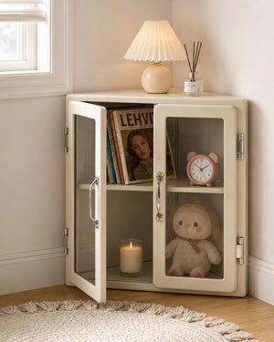 Metal MCM Vitrine Corner Mini Cabinet