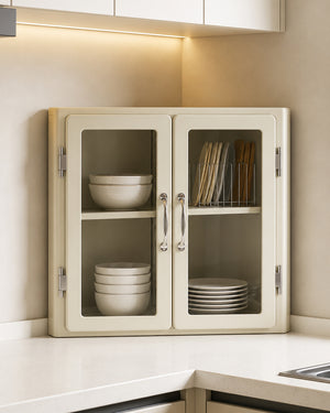Metal MCM Vitrine Corner Mini Cabinet