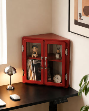 Metal MCM Vitrine Corner Mini Cabinet