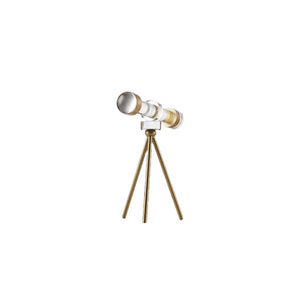 Escultura de cámara con trípode de oro hecha a mano en cristal macizo