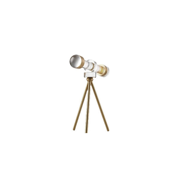 Escultura de cámara con trípode de oro hecha a mano en cristal macizo