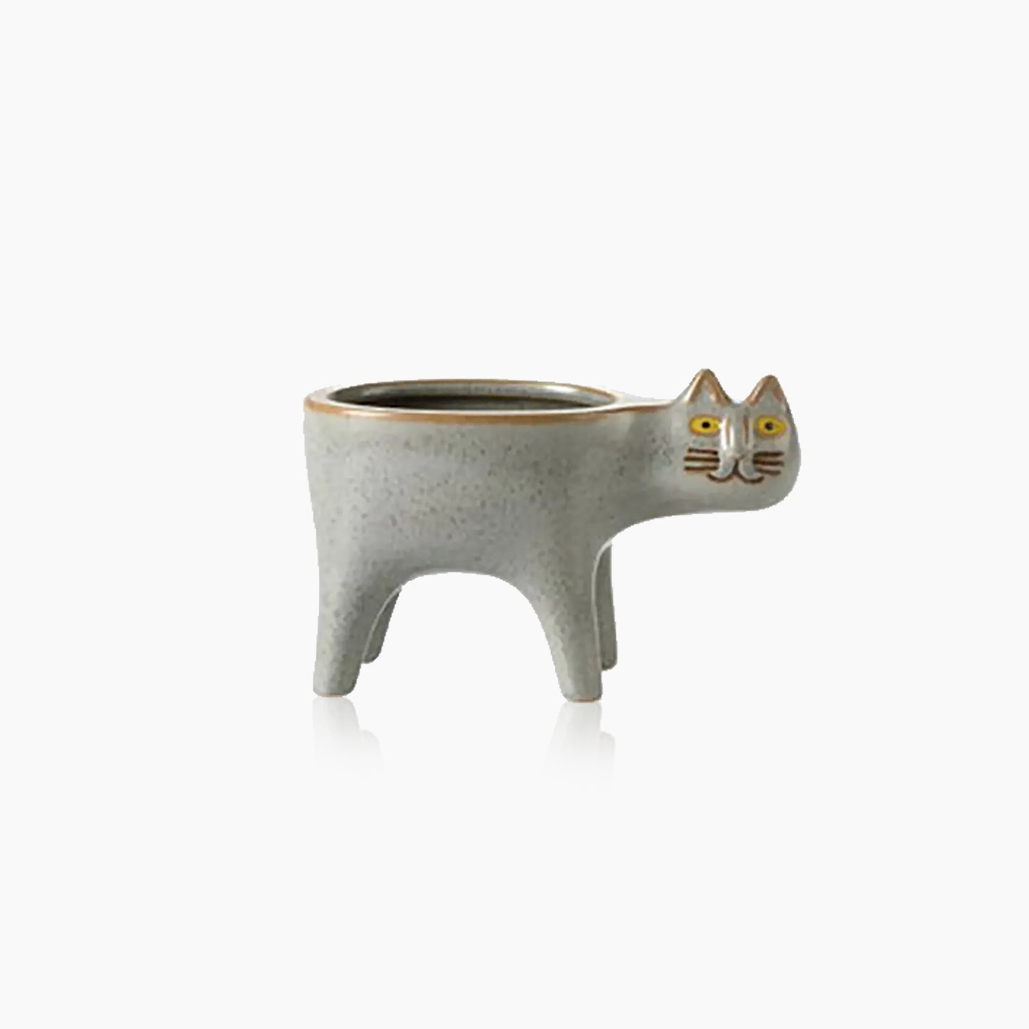 Cat Tail Hand-Crafted Flower Pot