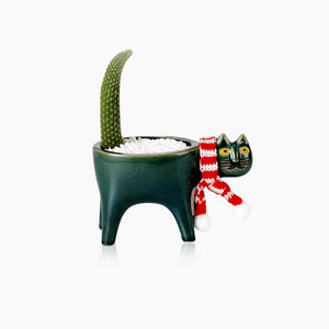 Cat Tail Hand-Crafted Flower Pot