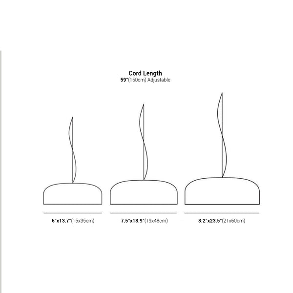 Plafonnier suspendu en forme de dôme en métal