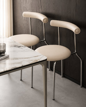 Nordic Minimalistic Low Profile Metal Frame Chair