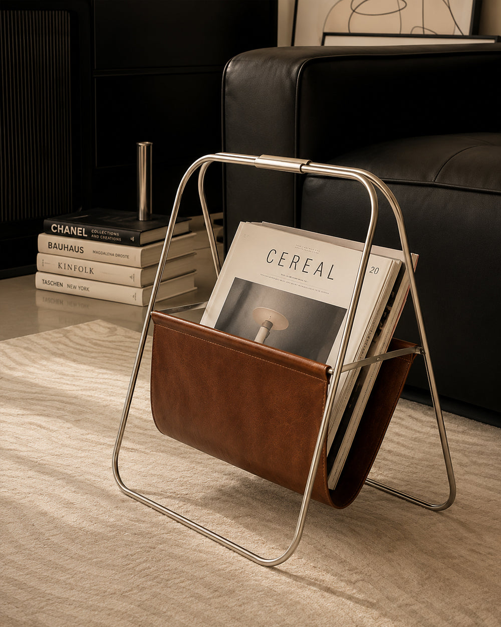 Foldable Leather Sling Book Holder