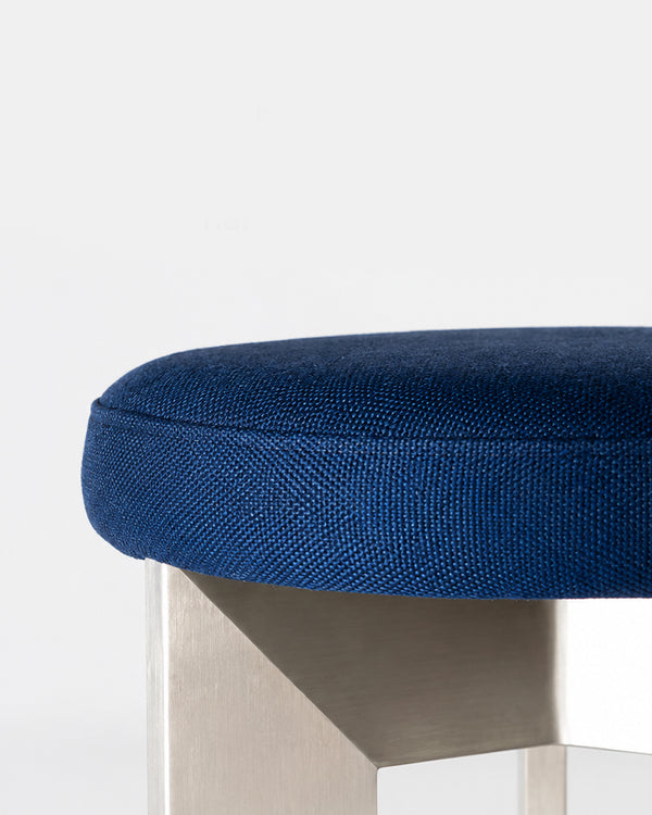 UOSU Linen-Top Stainless Steel Leg Accent Stool