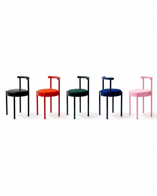 Mid-Century Modern Metal Leg Color Round Chair