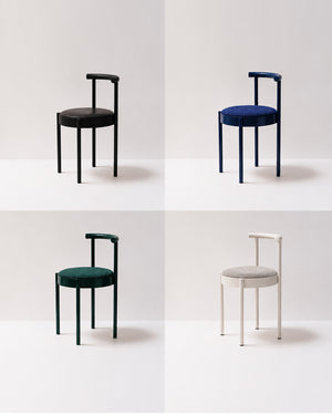 Mid-Century Modern Metal Leg Color Round Chair