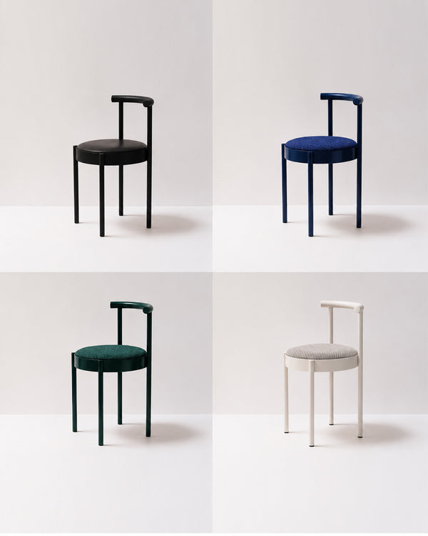 Mid-Century Modern Metal Leg Color Round Chair