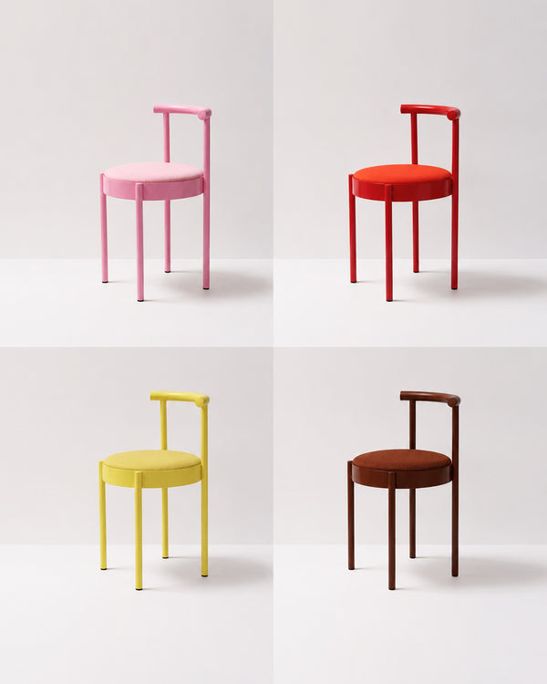 Mid-Century Modern Metal Leg Color Round Chair