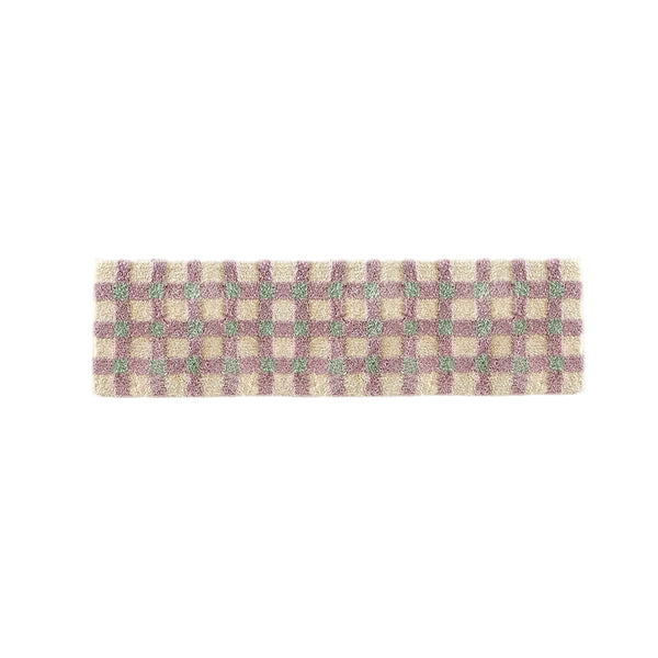 Pastel Tone Checkerboard Bedside Rug