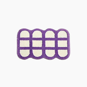 Mono Design Checker Grid Tufting Bath Mat