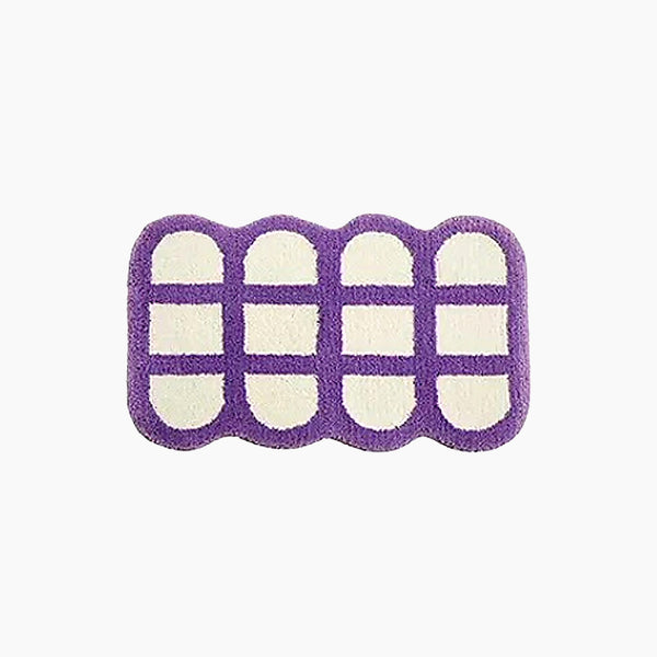 Mono Design Checker Grid Tufting Bath Mat